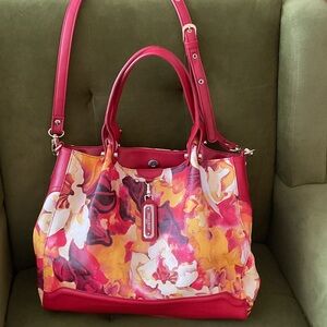 ❤️🧡❤️Sharif Red and Yellow Floral Handbag Tote